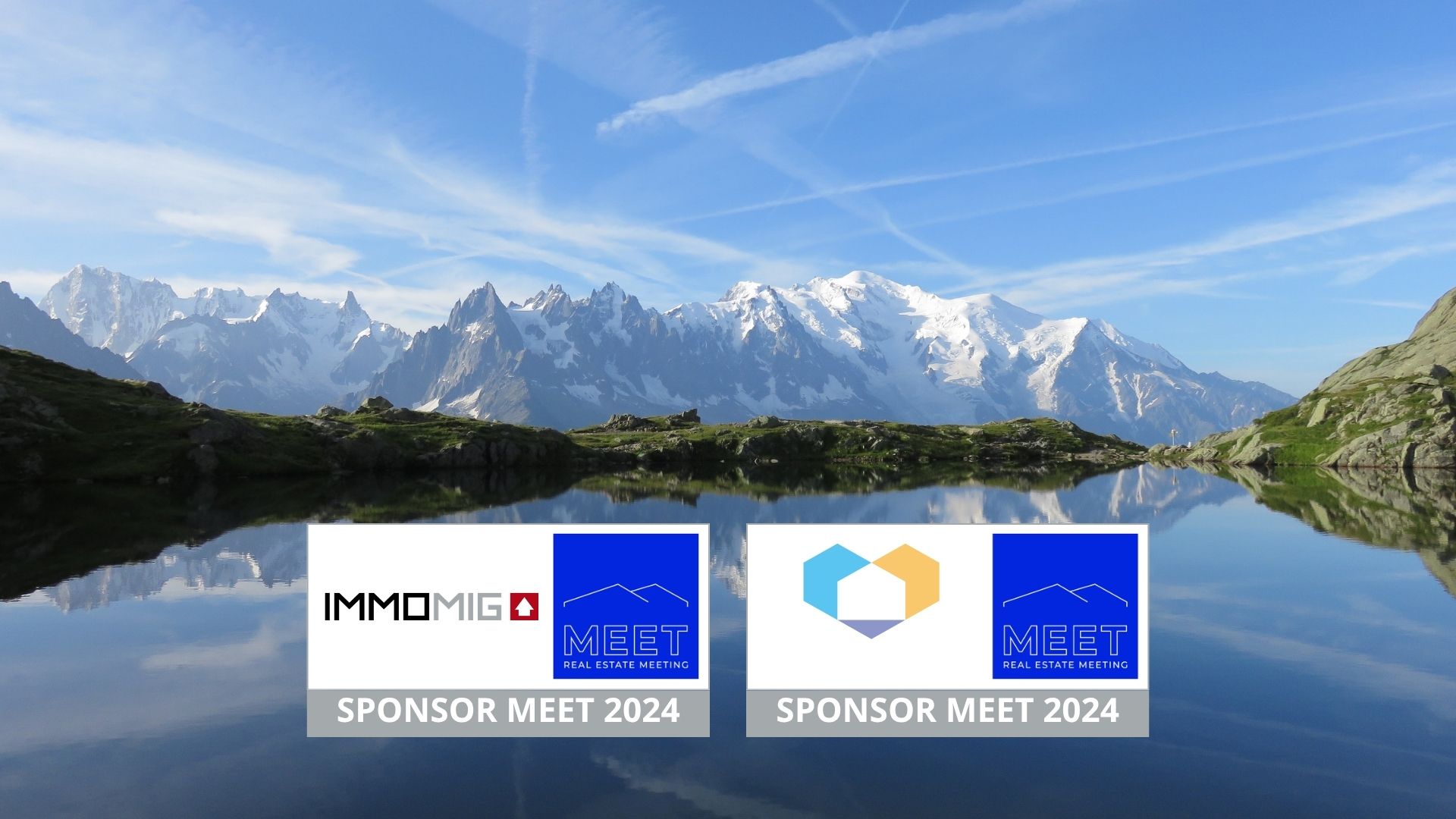 View of the Mont Blanc massif during MEET by REM 2024, sponsored by IMMOMIG SA and dreamo.ch for real estate professionals.