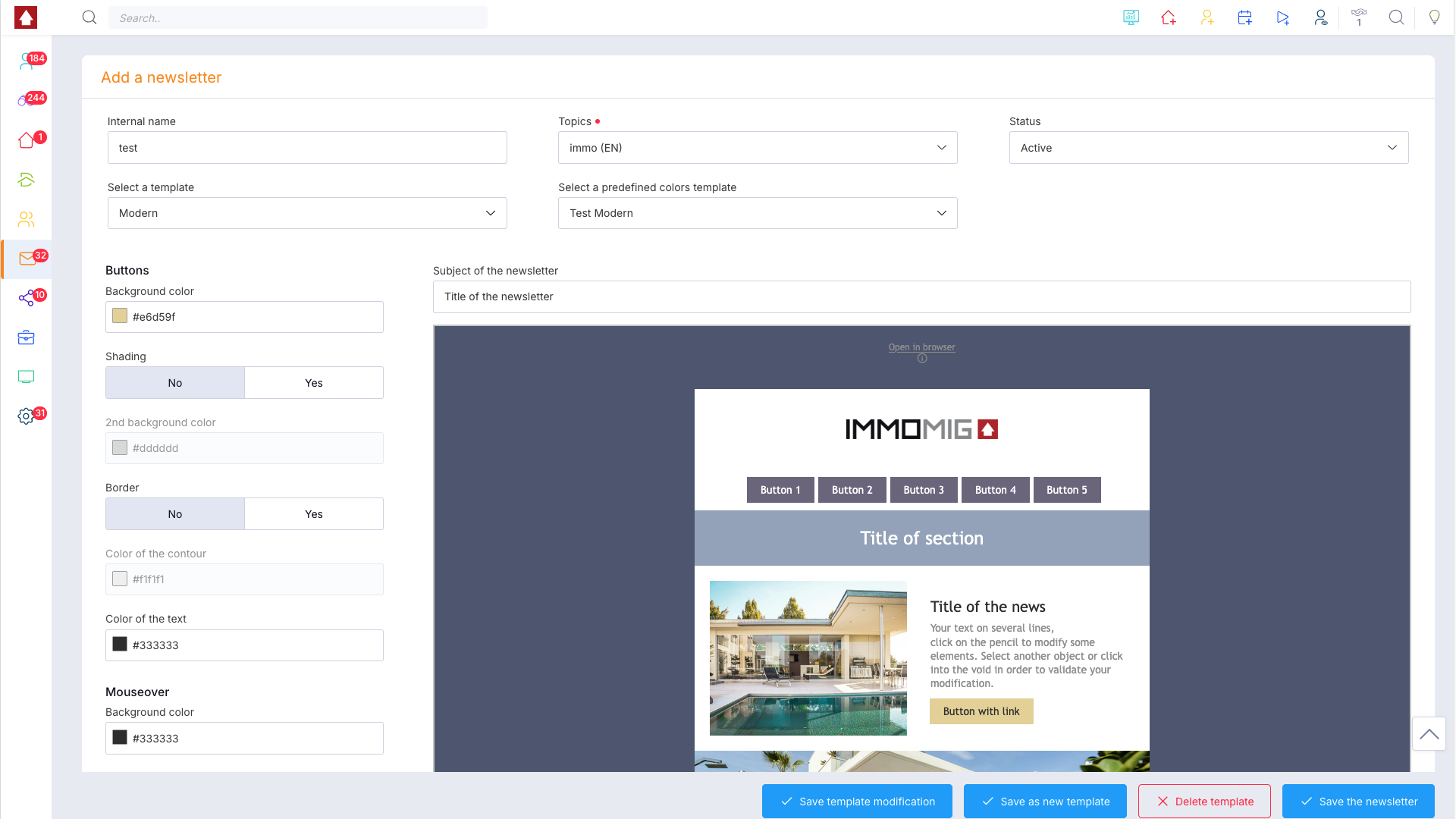 Newsletter creator