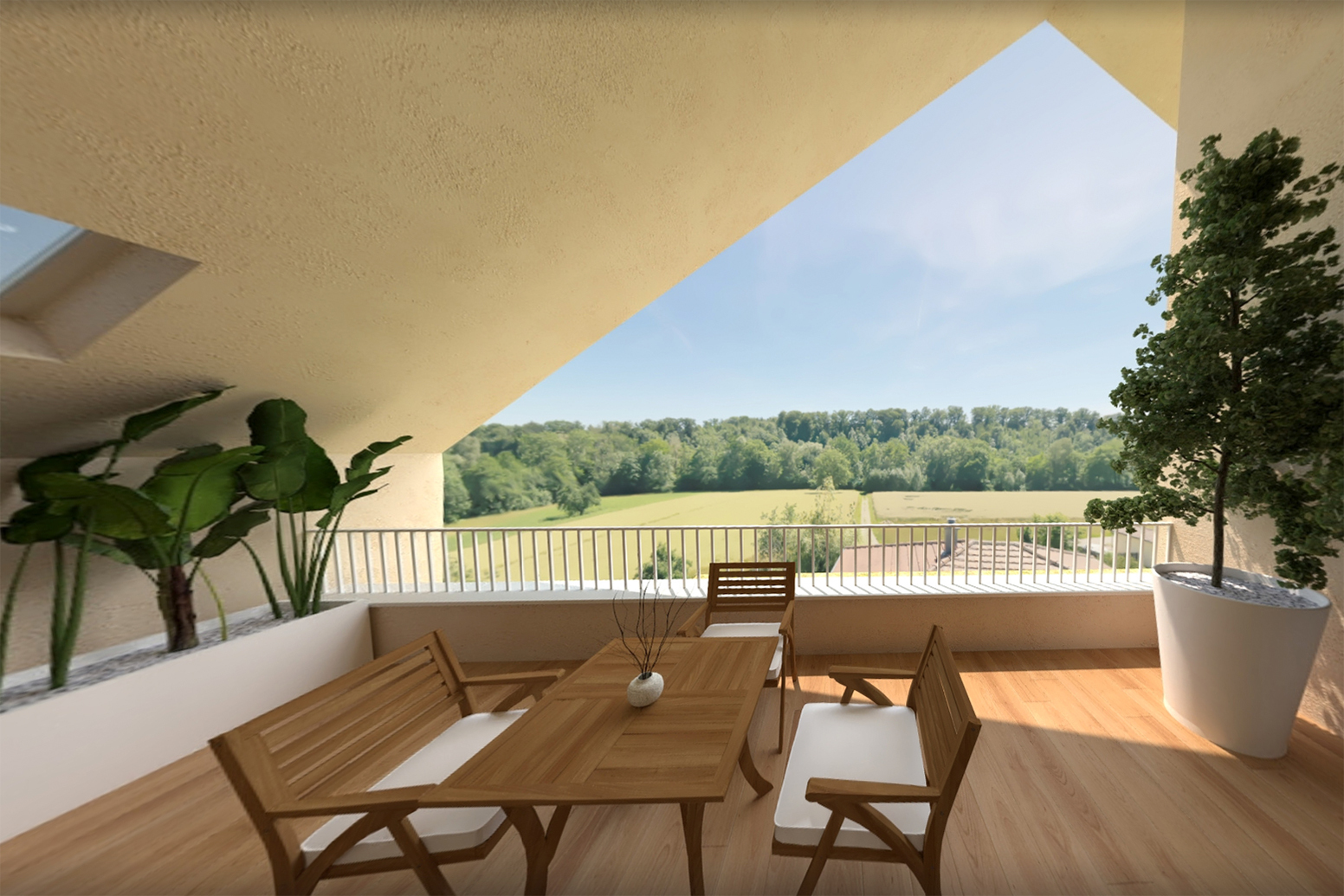 Ein traumhaft herrlicher Balkon mit Blick in Richtung Süden.