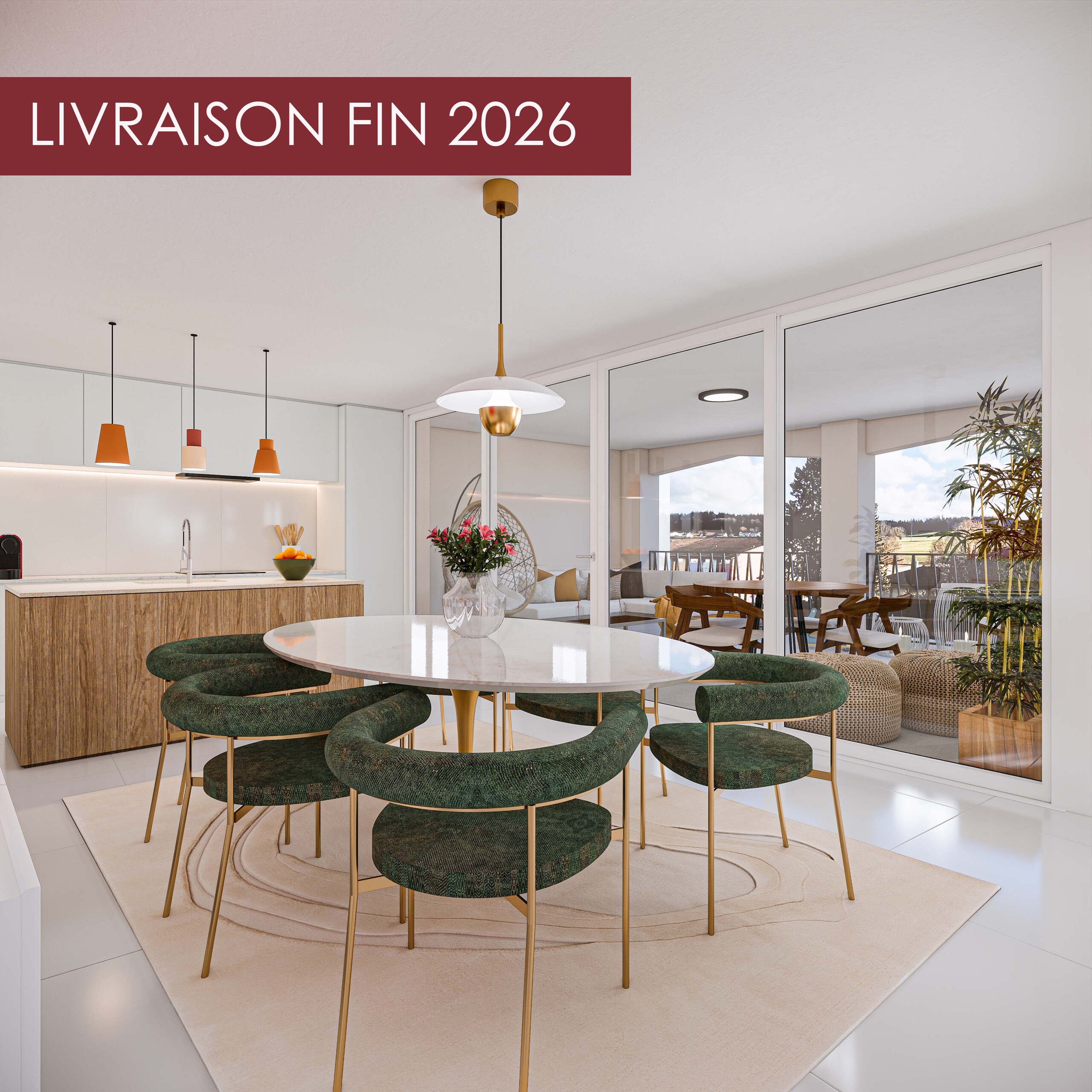 Salle à manger, cuisine, loggia - Image non contractuelle