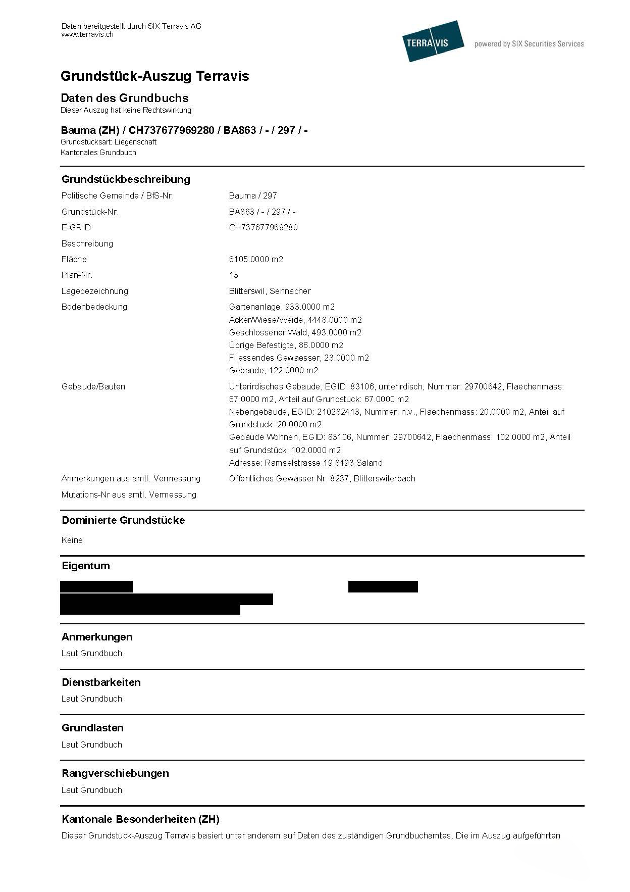 Grundbuchauszug