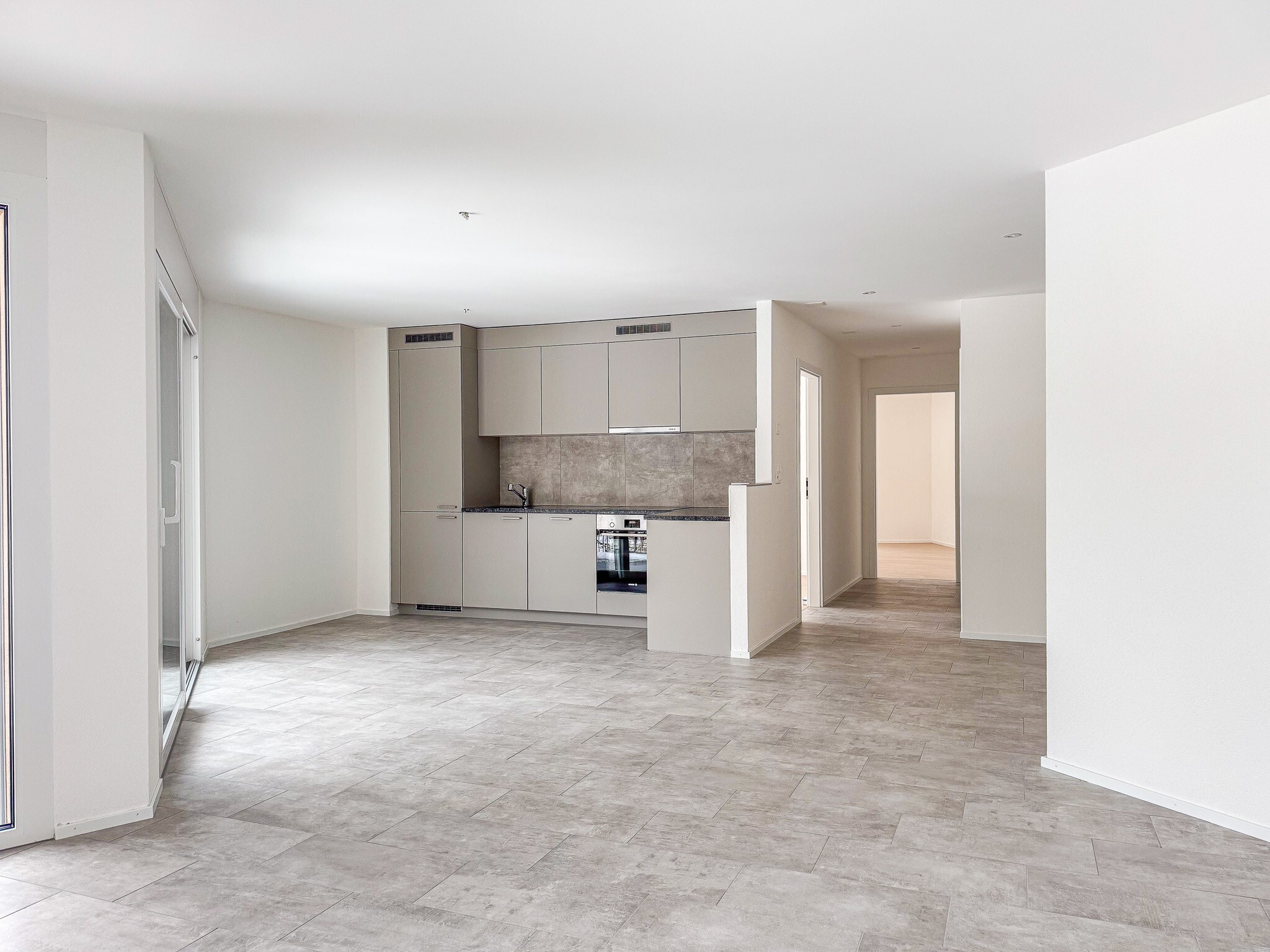 Exemple d'agencement intérieur cuisine et séjour (bâtiment A - 3.5 pièces)