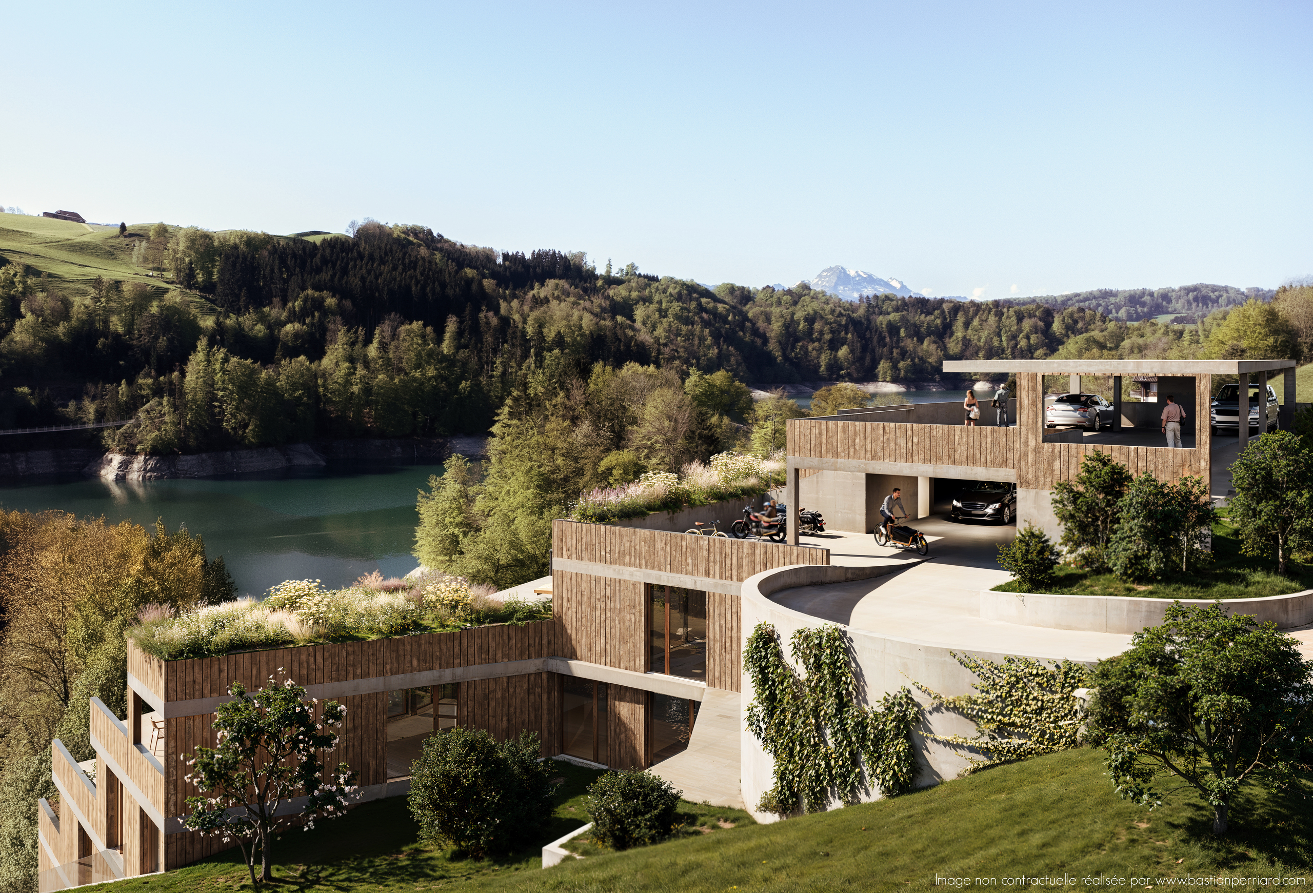 Vue arrière du bâtiment
