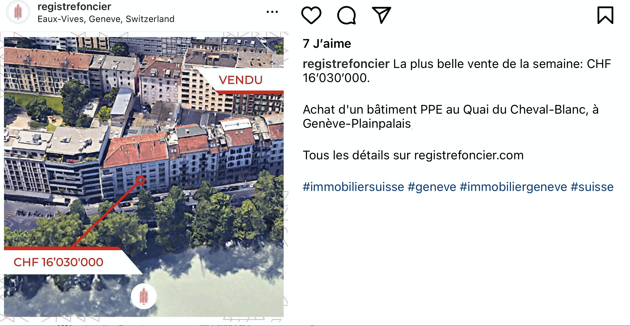 Switzerland House a réalisé la plus belle vente de la semaine à Genève 