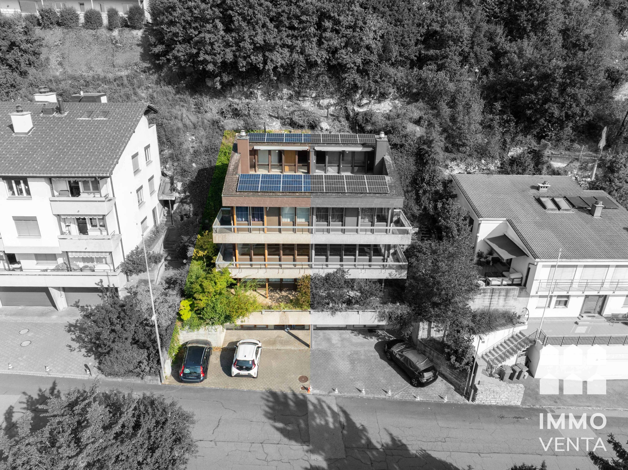 Blick auf die Liegenschaft