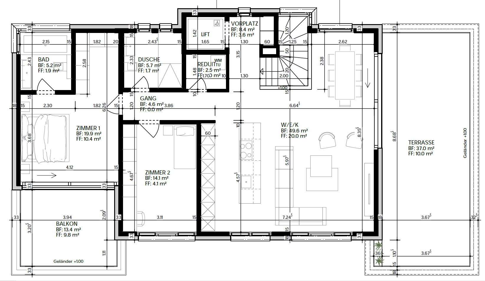 Grundriss Attika Wohnung 5