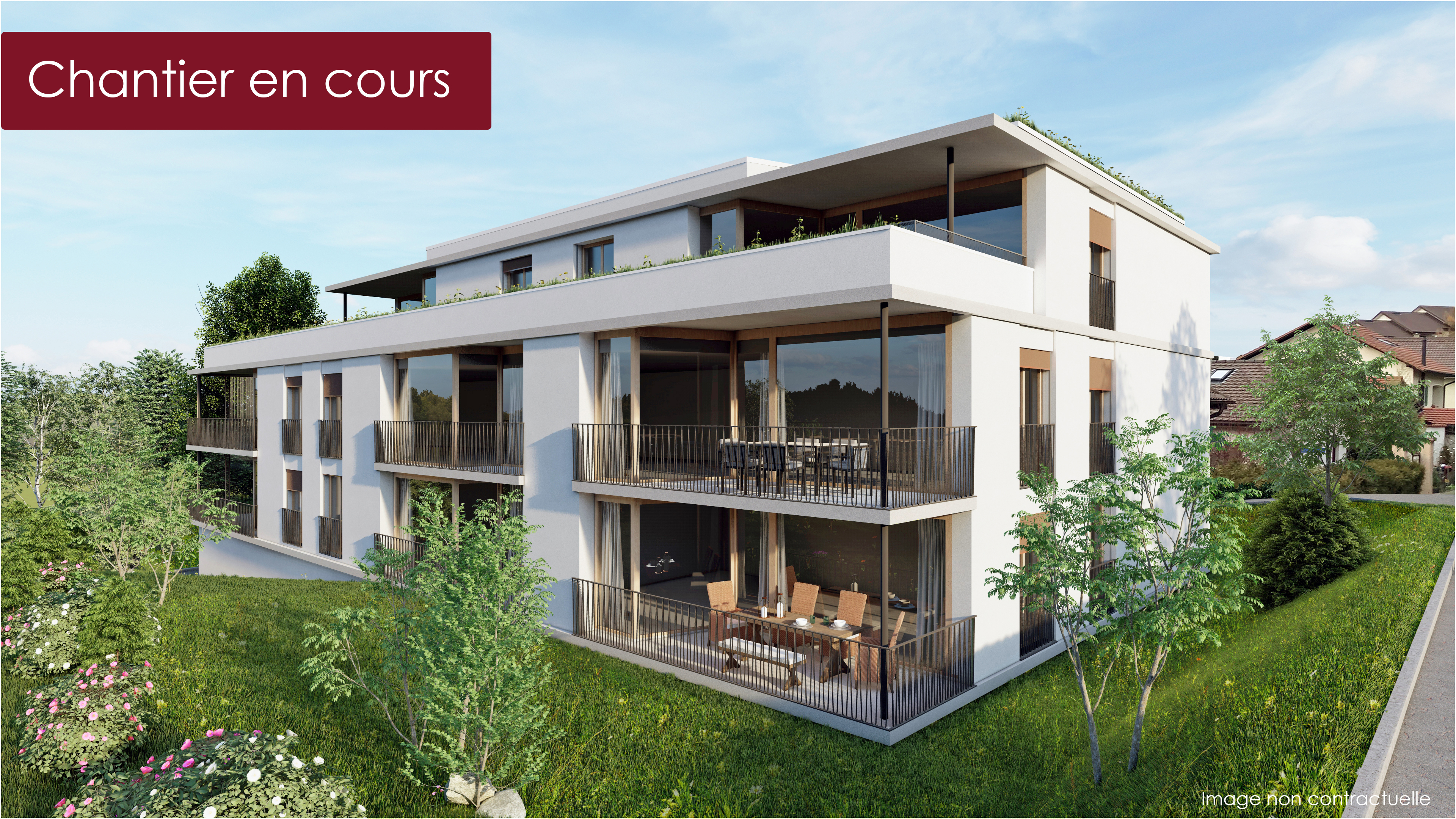 Bau von 10 Eigentumswohnungen in Granges-Paccot - Verkauf durch CNC IMMOBILIER SA 026 422 32 32