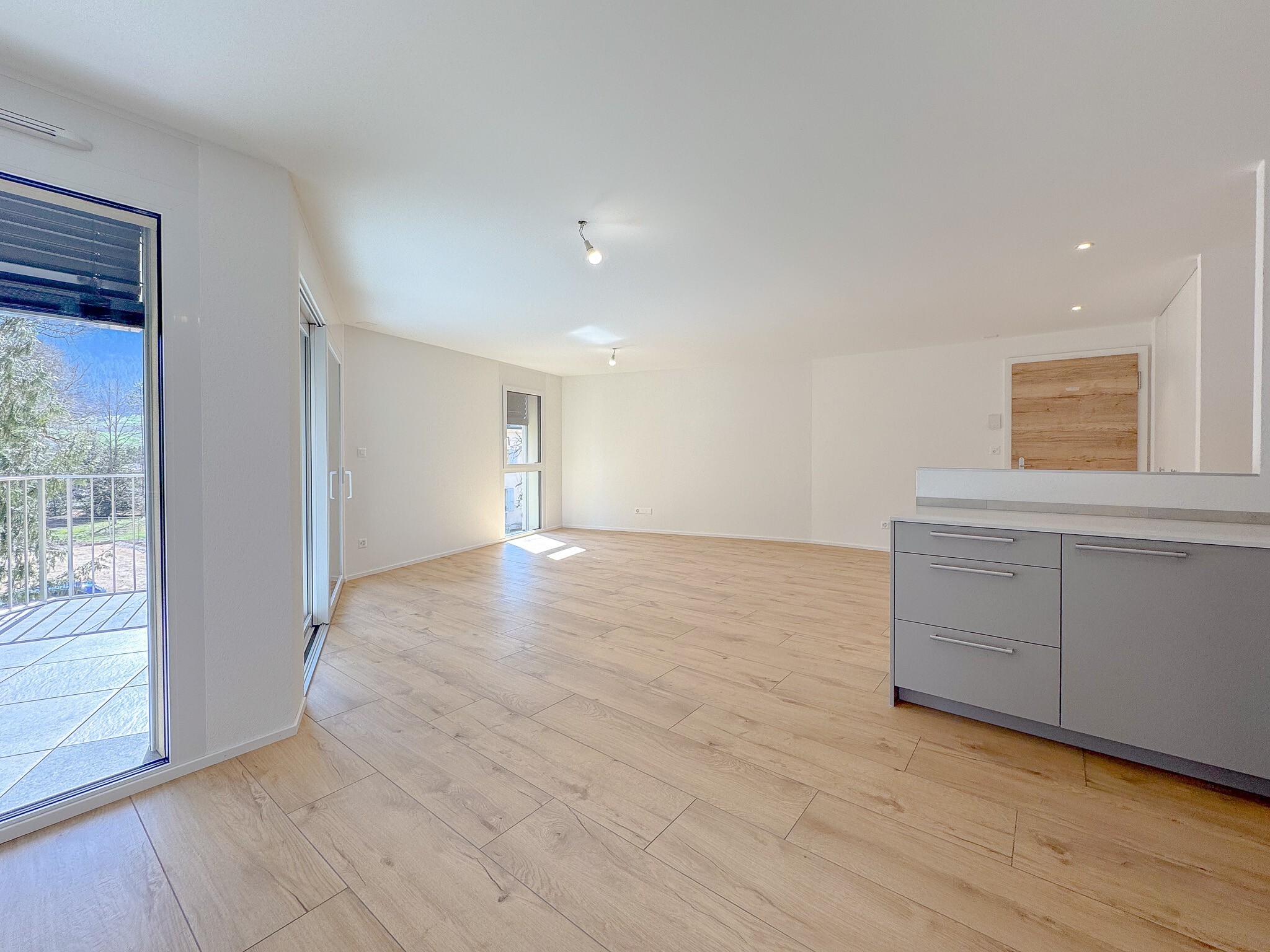 Exemple d'agencement intérieur cuisine et séjour (bâtiment A - 4.5 pièces)