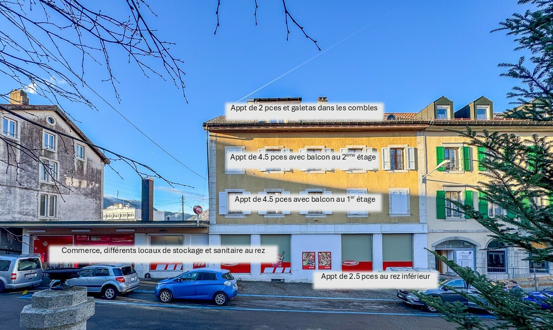 Vue sur le bâtiment - Rue Centrale  Vue sur le bâtiment - Rue Centrale