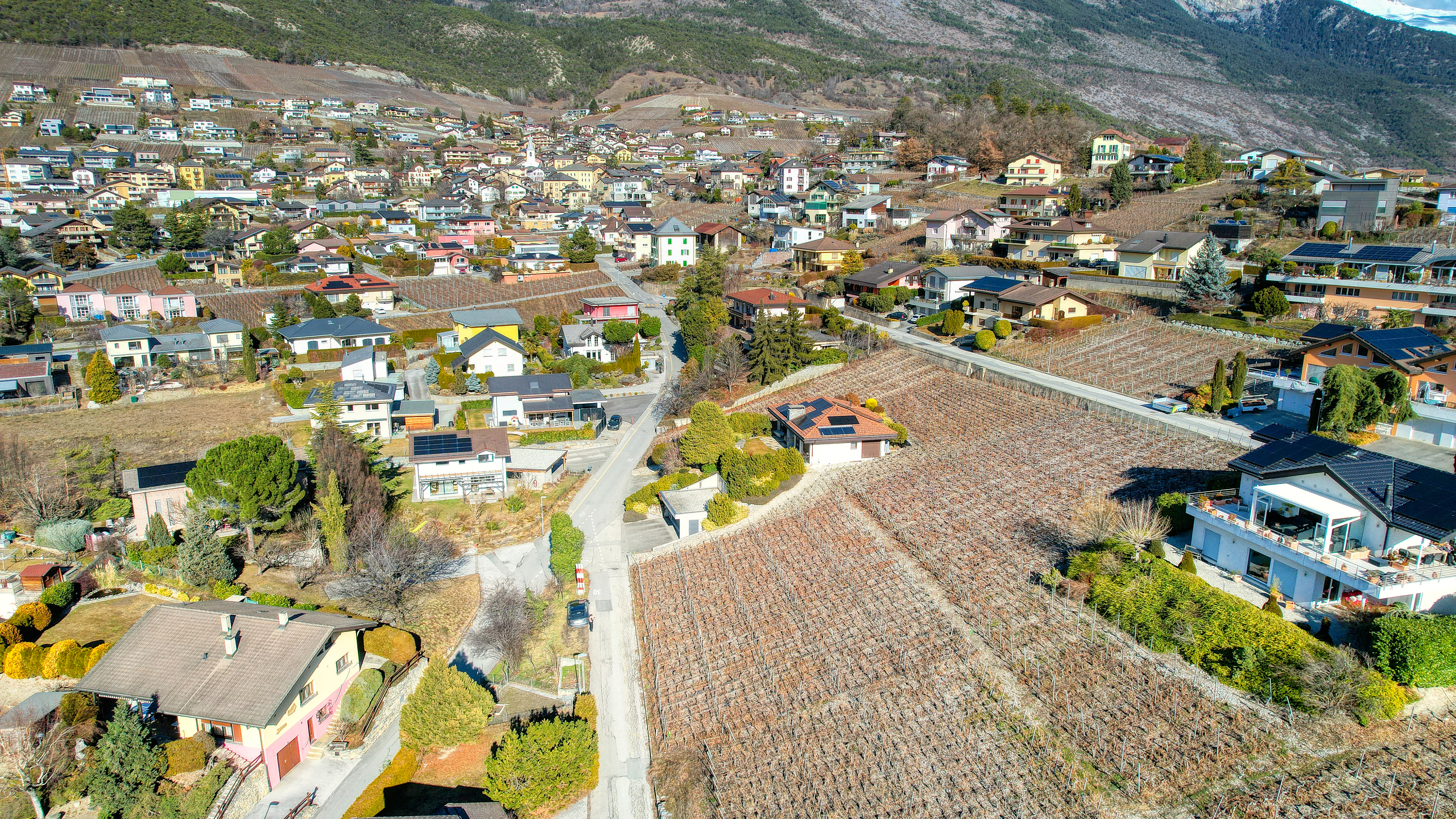 Baugrundstück Miège - Drohnenansicht