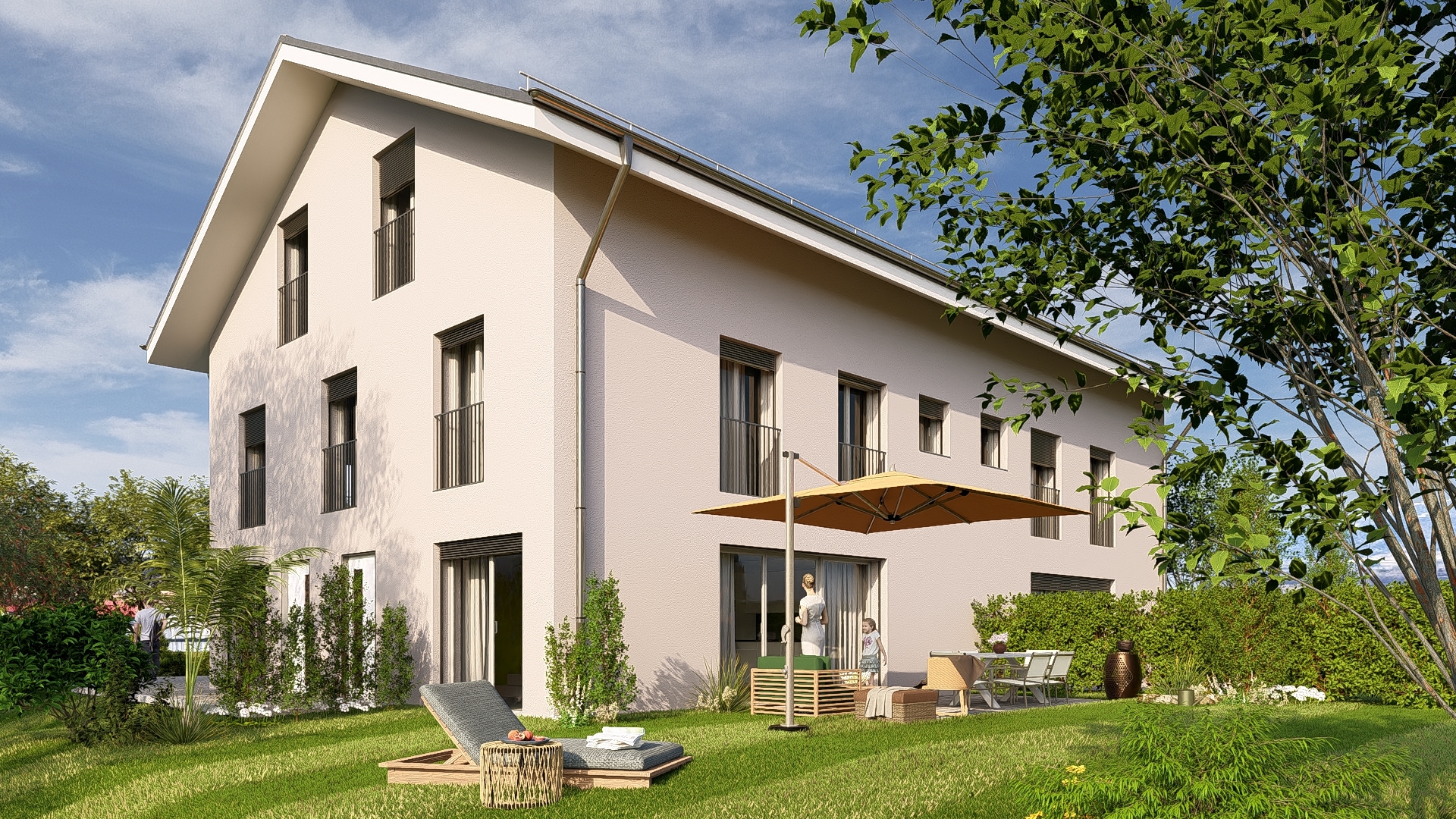 Projet immobilier à Villarimboud avec maisons et Domespace à vendre : les villas.