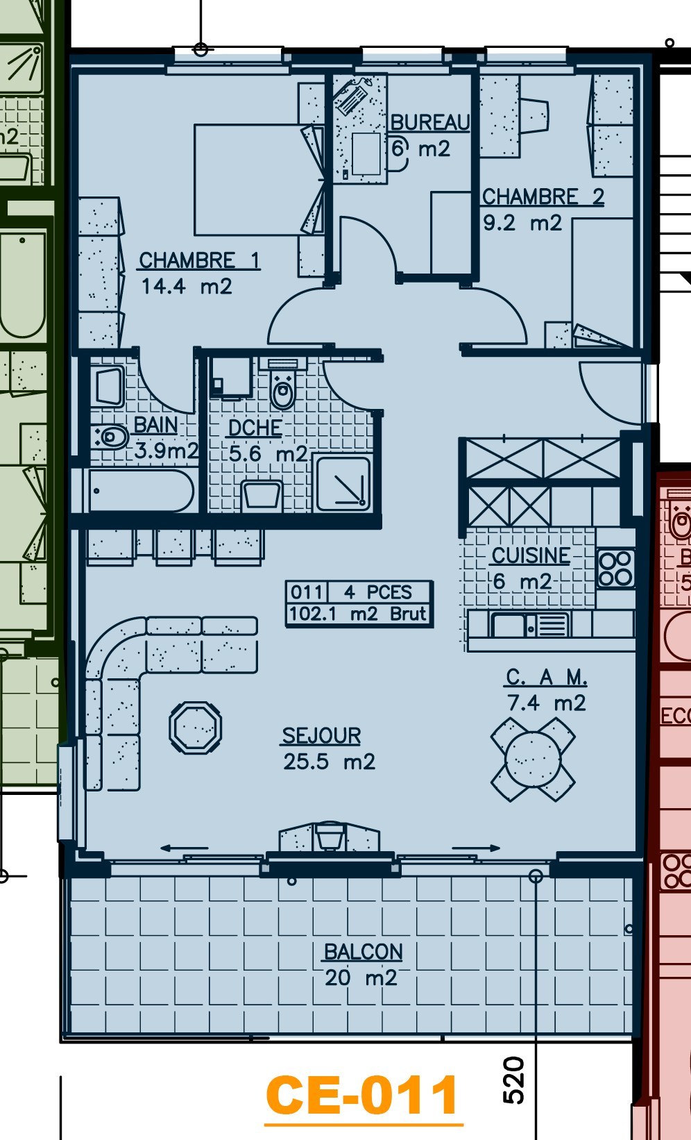 Plan de l'appartement CE-011