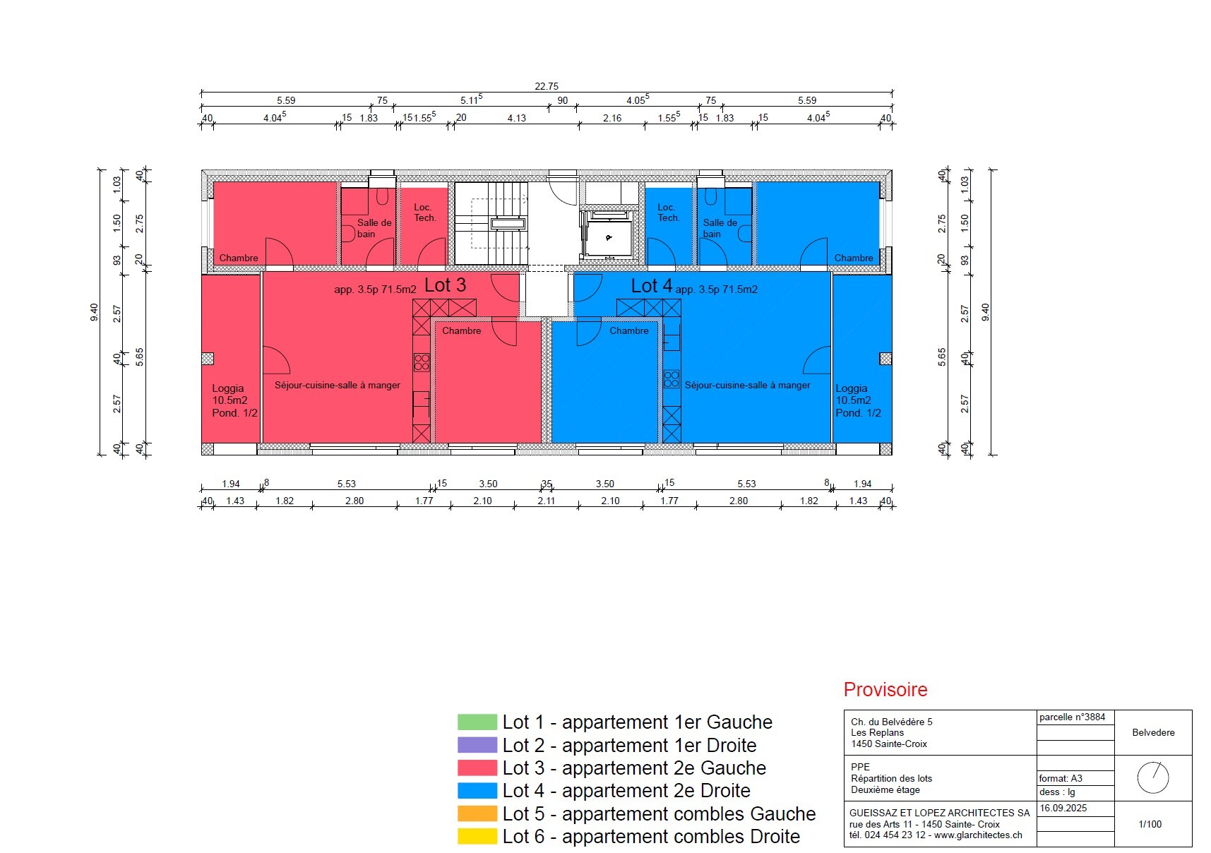 Plan du 2ème étage - lot no 3 Plan du 2ème étage - lot no 3