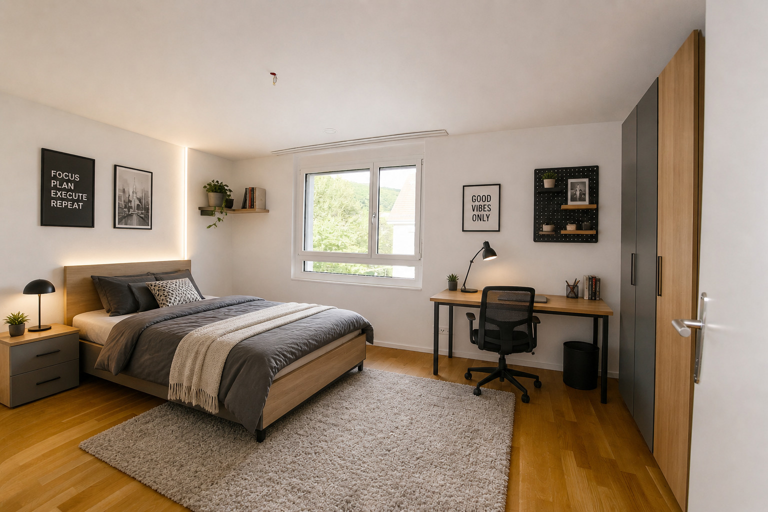 Zimmer 1 (16 m2 - KI möbliert) Zimmer 1 (16 m2 - KI möbliert)