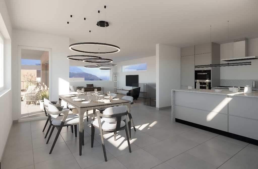 pespective cuisine ouverte sur espace repas et séjour (Sud et Est) pespective cuisine ouverte sur espace repas et séjour (Sud et Est)