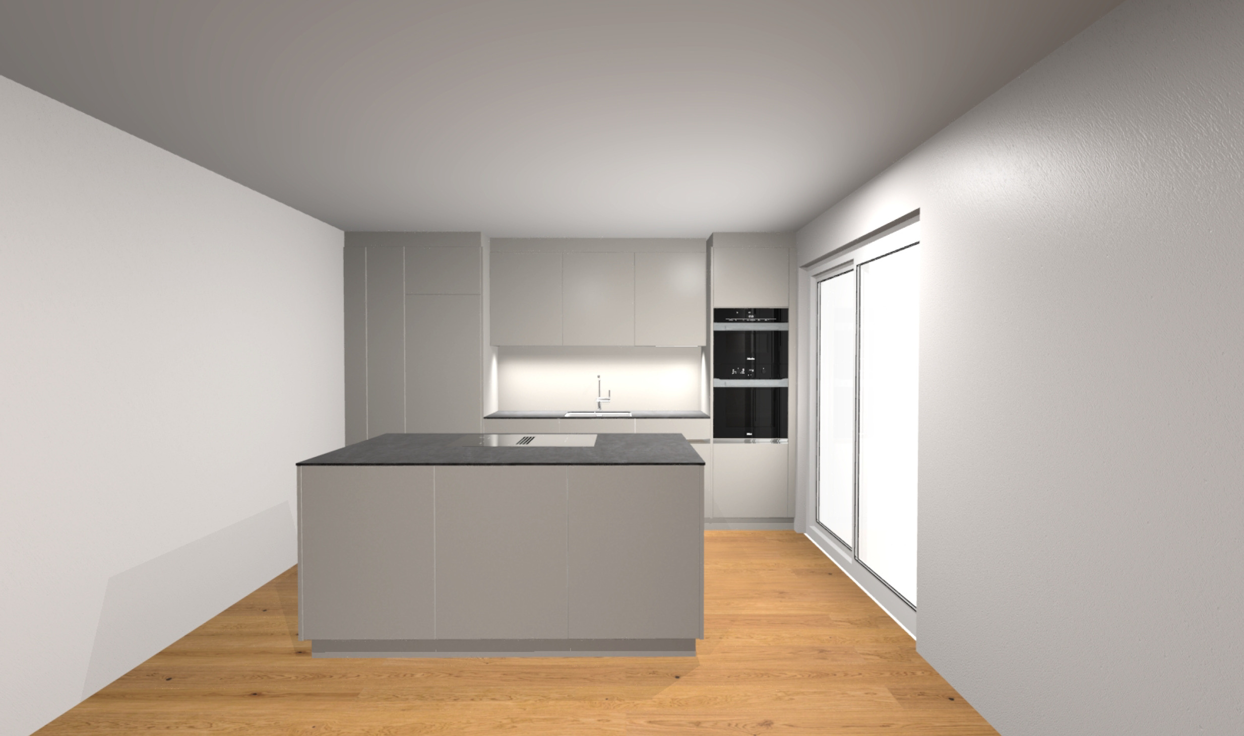 Perspektive Küche (Läng Ersigen), Miele, Keramikabdeckung, Frontfarbe nach Wahl