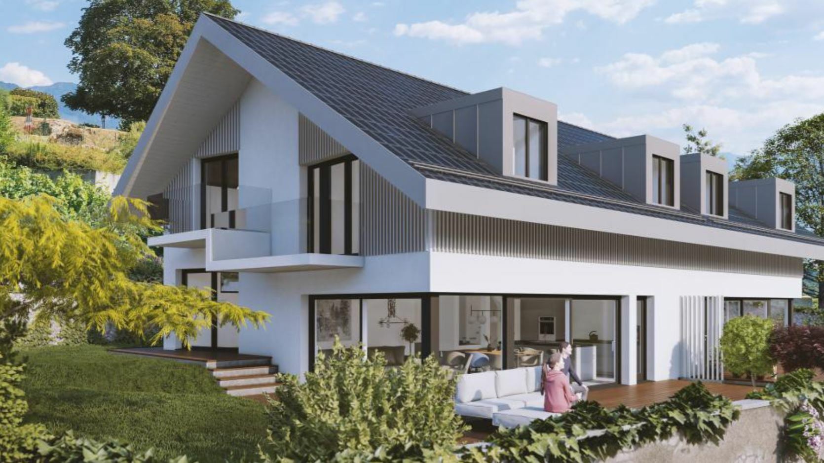 Vue extérieure des villas