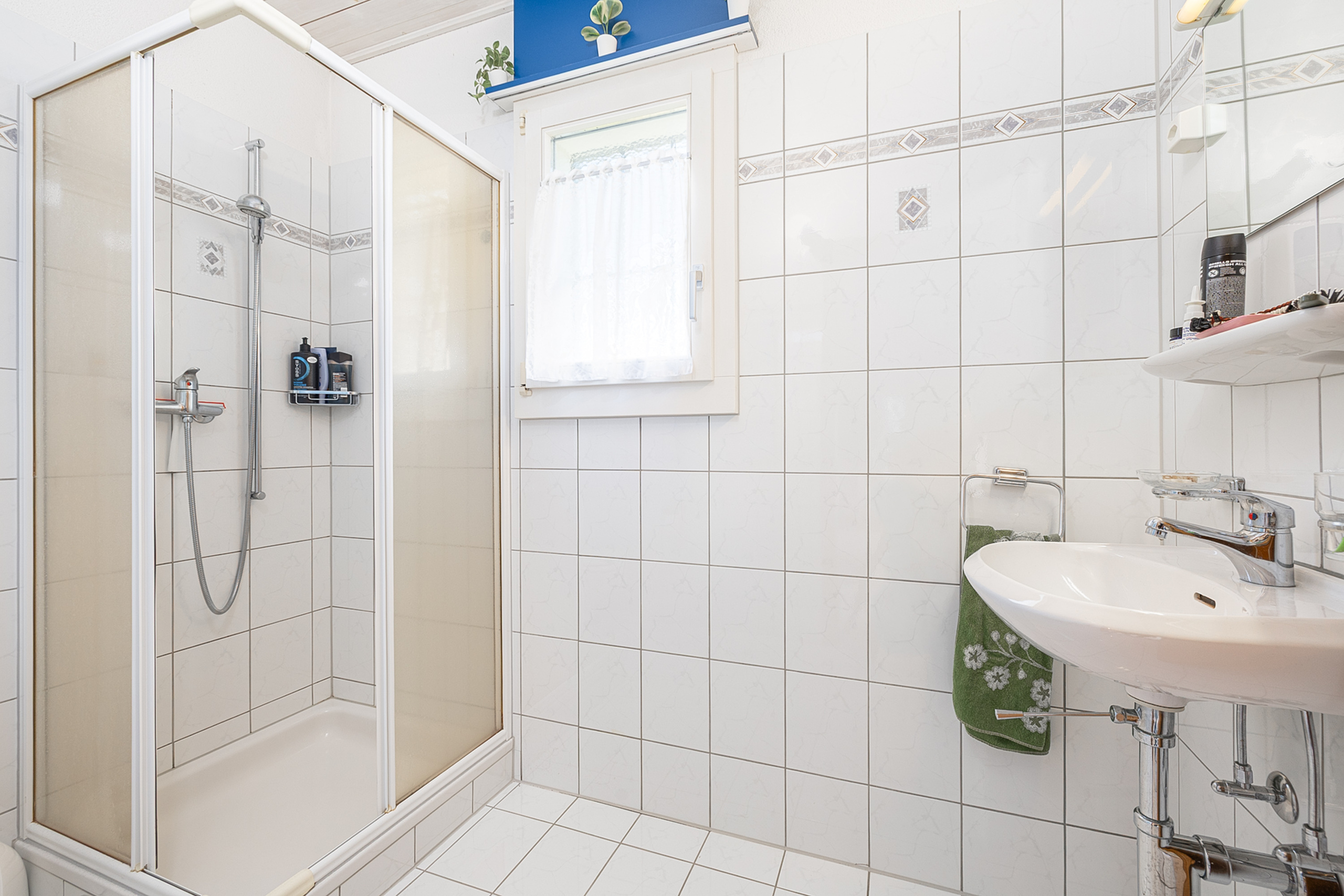 Nasszelle mit Dusche im Erdgeschoss