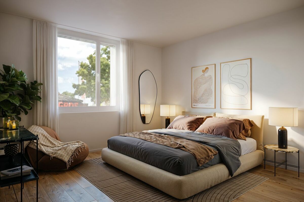 Hochwertiger Neubau mit attraktiven Räumen (Mustervisualisierung: Zimmer einer Wohnung) Hochwertiger Neubau mit attraktiven Räumen (Mustervisualisierung: Zimmer einer Wohnung)
