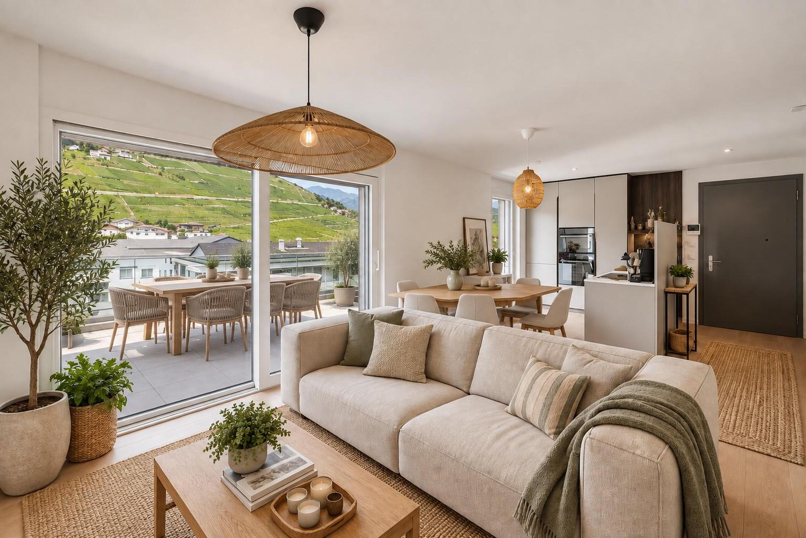 Attique de 2.5 pièces en location à Champlan - 63 m²